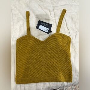 Vero Moda Mustard Knit Cropped Tank Top